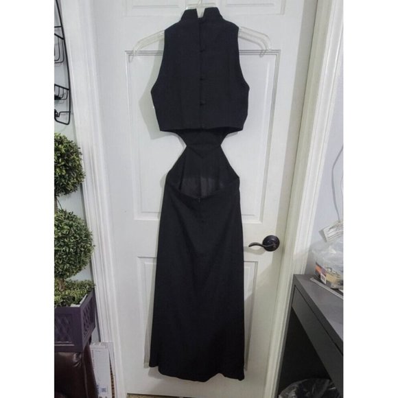 Lynn Lugo Women's Dress Cut Out Waist High Neck Sleeveless Black Size P - Picture 4 of 13